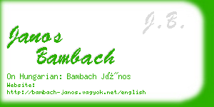 janos bambach business card